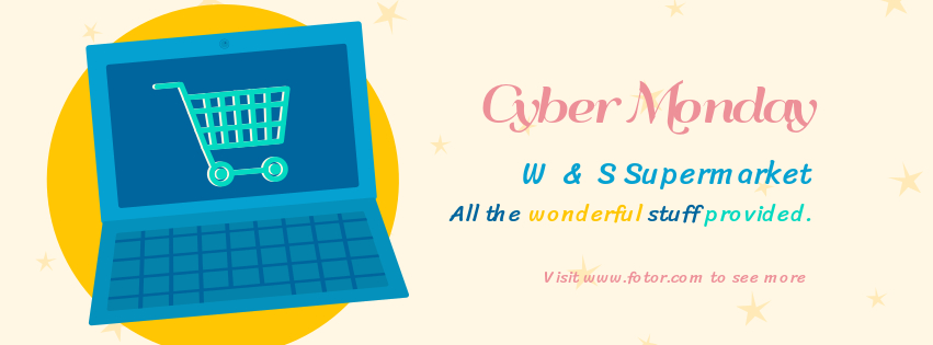 cyber Monday supermarket facebook cover design