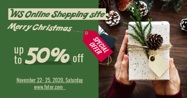 Christmas Online shopping ads graphic design