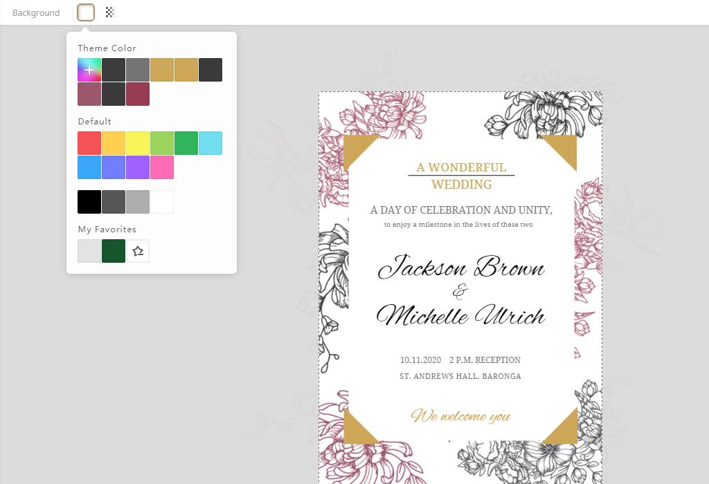 change the wedding invitation colors