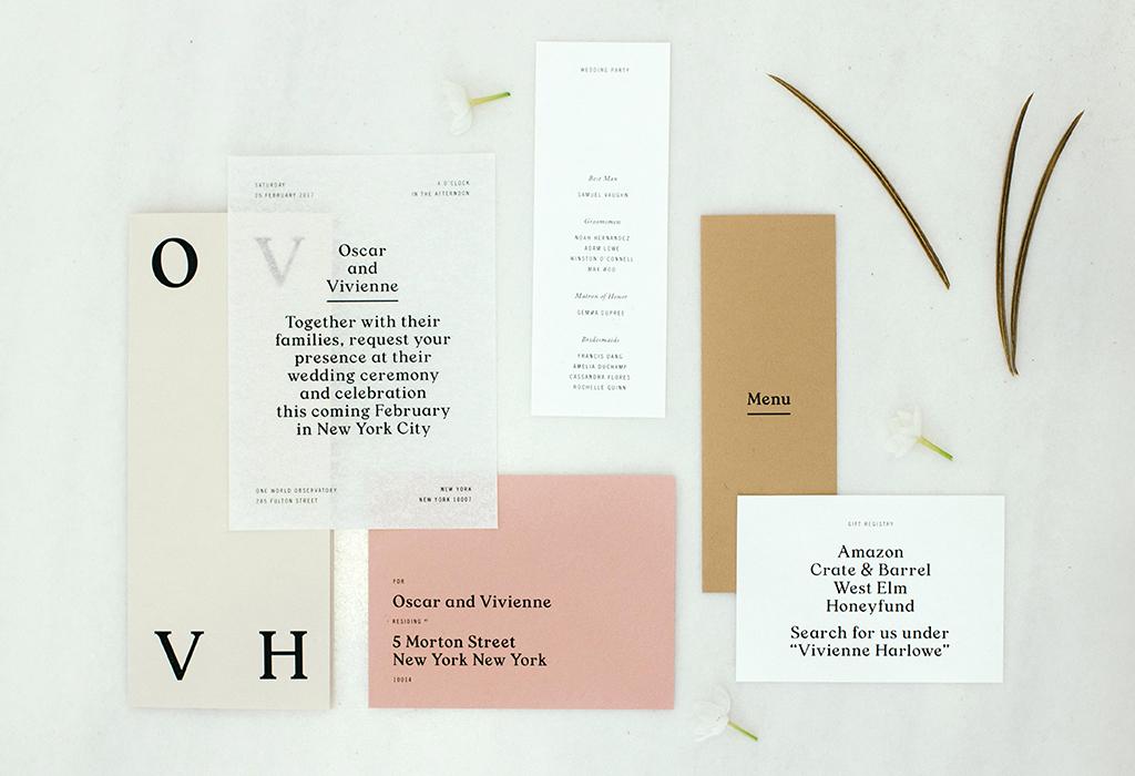 modern simple wedding invitation