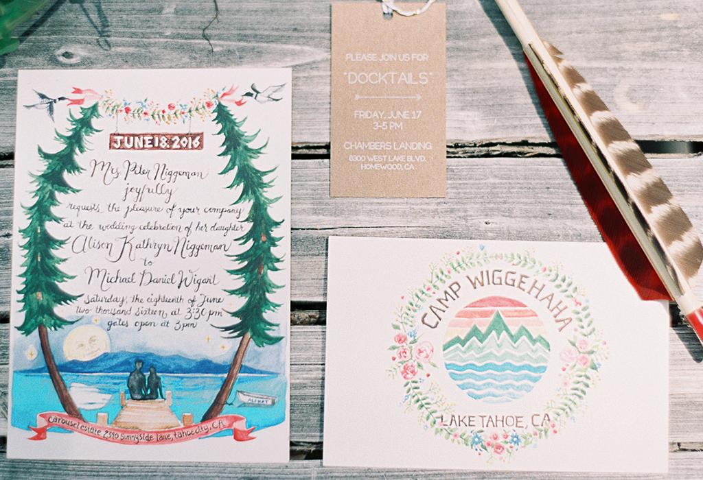 rustic hand-drawn wedding invitation