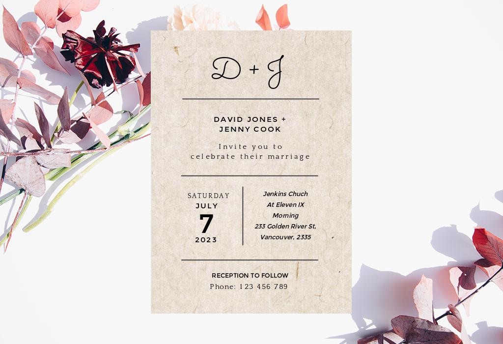 vintage monograms wedding invitation paper