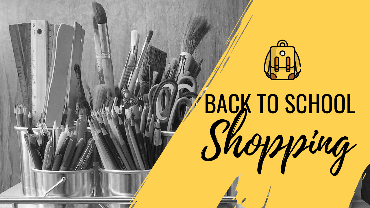 16.Back to school shopping YouTube thumbnail template