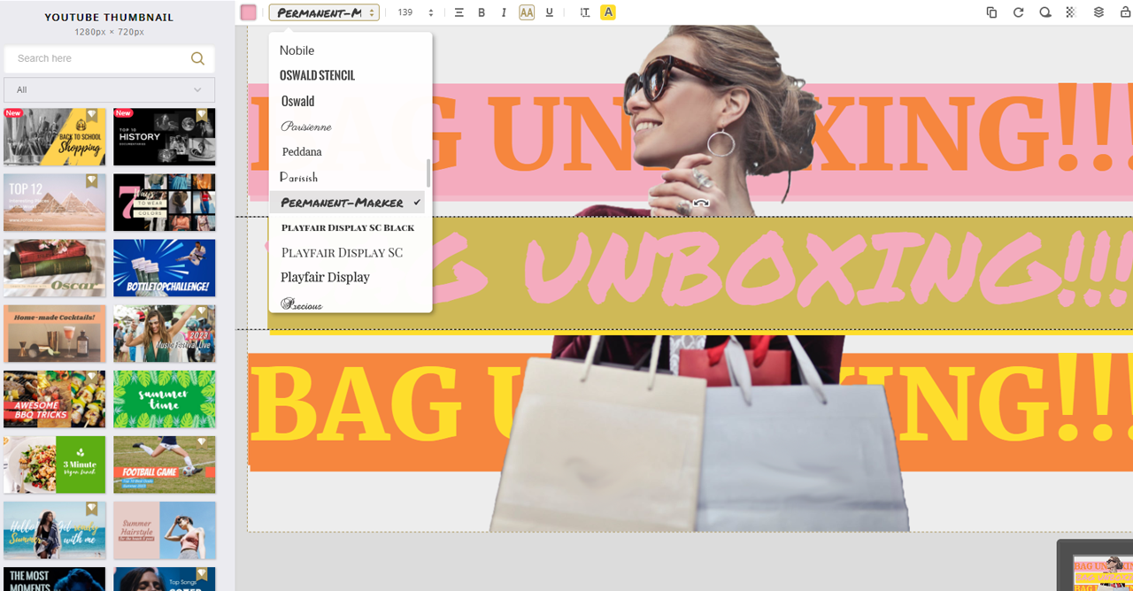 25.Cahnge fonts in YouTube thumbnail templates