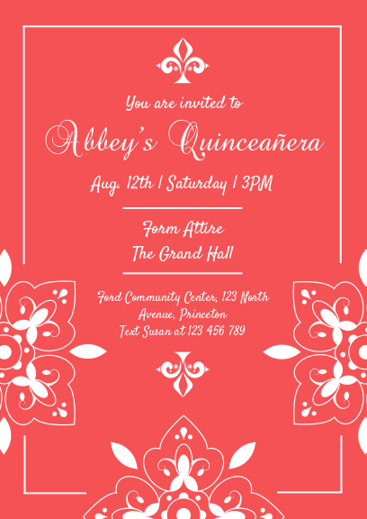 red quittance party invitation