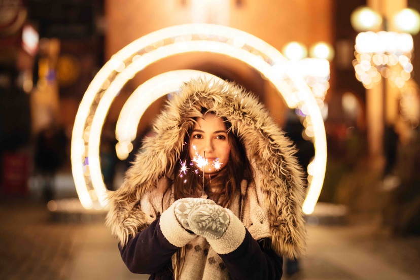 girl and fireworks