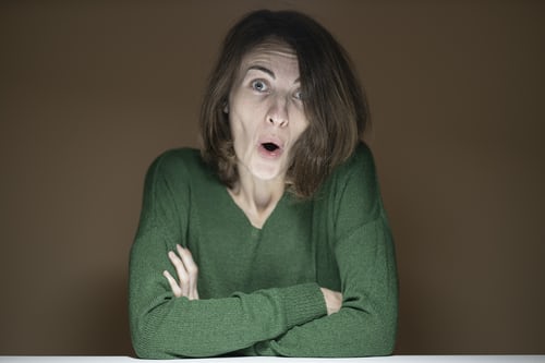 woman with exaggerated expression