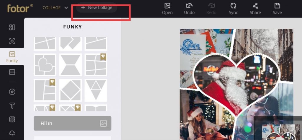 make a photo collage on Fotor photo editor