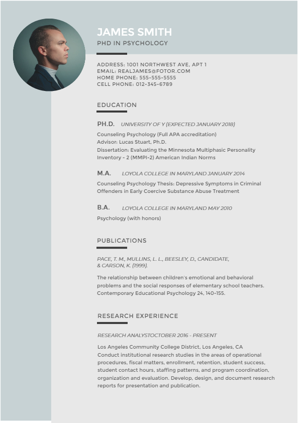 a resume template with light green and grey color