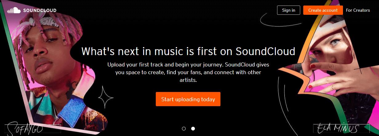 SoundCloud website screenshot