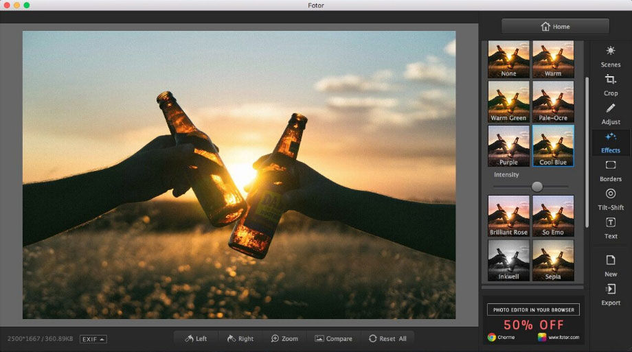 edit photo effects using Fotor photo editor for Mac