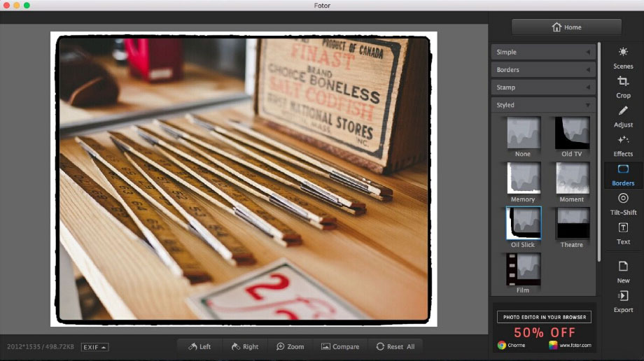 edit photo boarder using Fotor photo editor for Mac