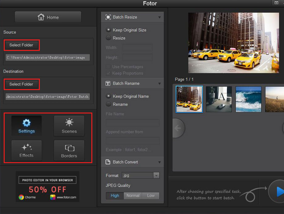 open photos to edit in Fotor photo editor